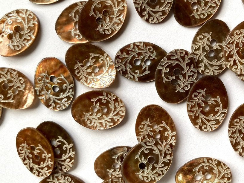Textile Garden Shell Buttons