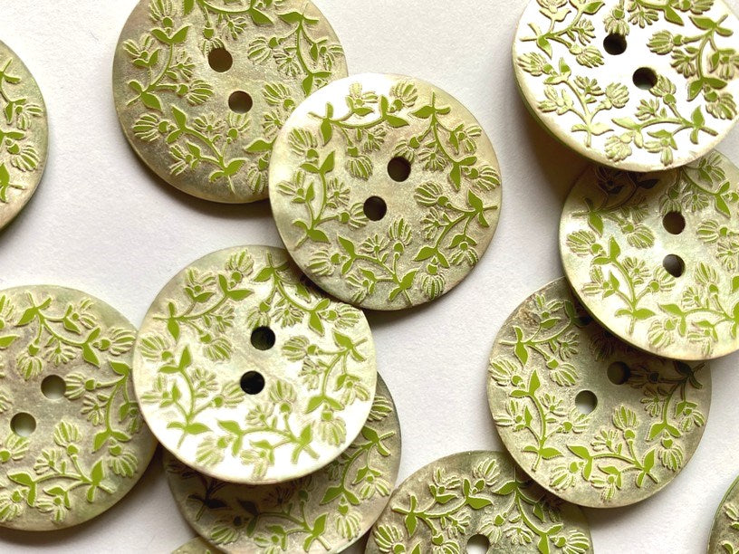 Textile Garden Shell Buttons