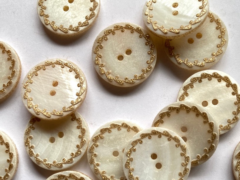 Textile Garden Shell Buttons